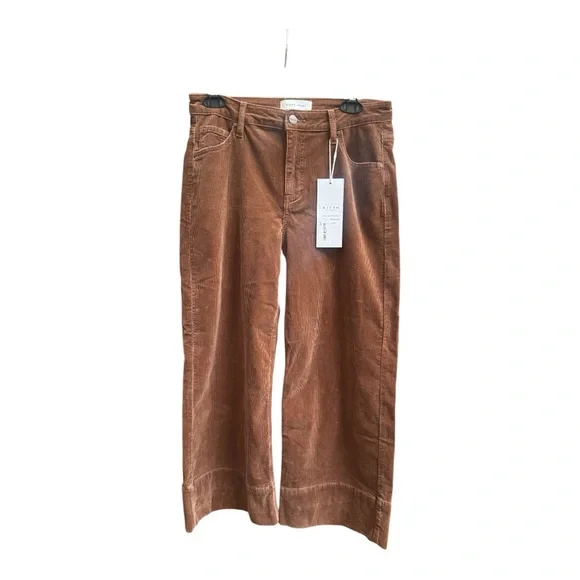 NWT Risen Brown Corduroy Crop Pants - Picture 3 of 4